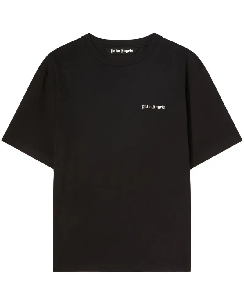 Palm Angels T-Shirt mit Logo-Stickerei - Schwarz Schwarz