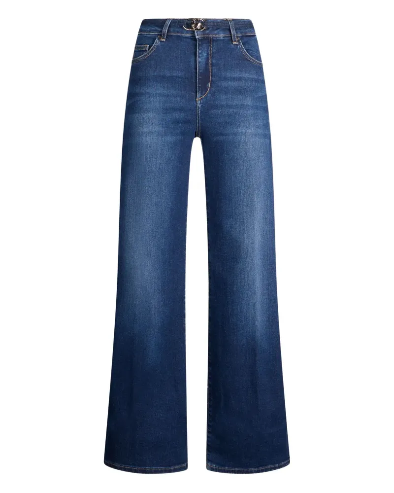 Liu Jo Schlagjeans mit Logo-Schnalle - Blau Blau