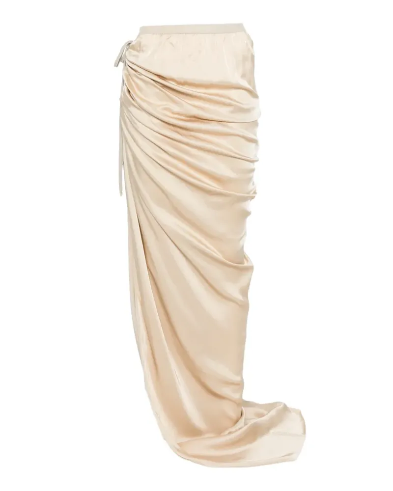 Rick Owens draped asymmetric maxi skirt - Nude Nude