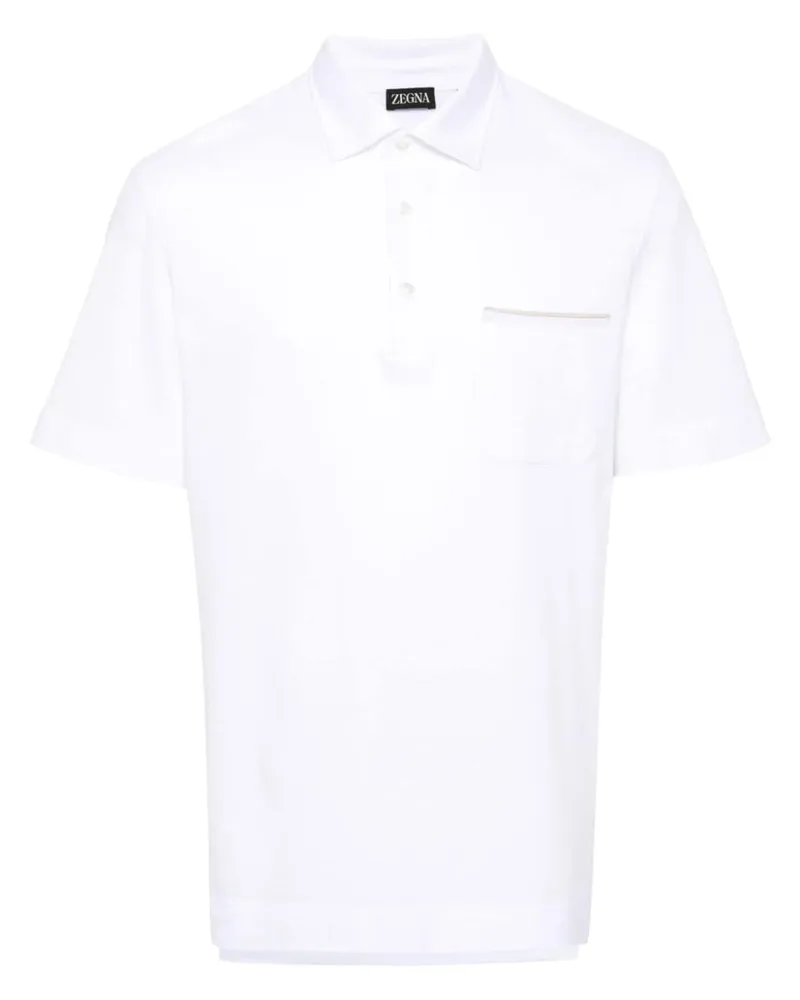 Ermenegildo Zegna Poloshirt aus Pikee - Weiß Weiß