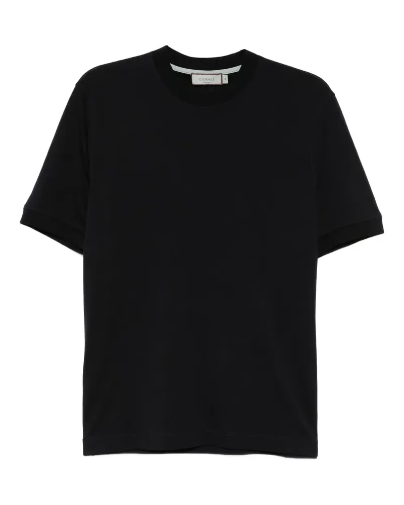 Canali T-Shirt aus Wolle - Schwarz Schwarz