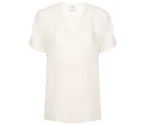 T-Shirt aus Seide mit V-Ausschnitt