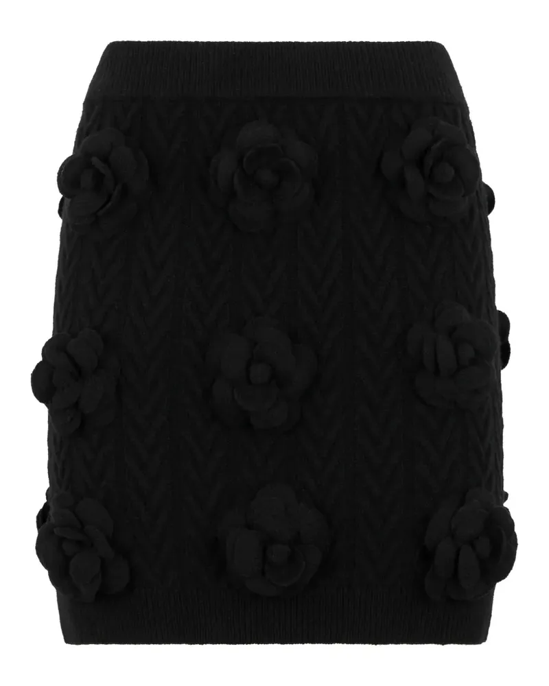 Philipp Plein Minirock mit Blumendetail - Schwarz Schwarz