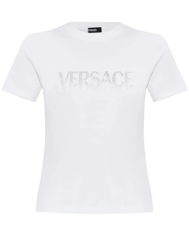 Versace T-Shirt mit Kristallen - Weiß Weiß