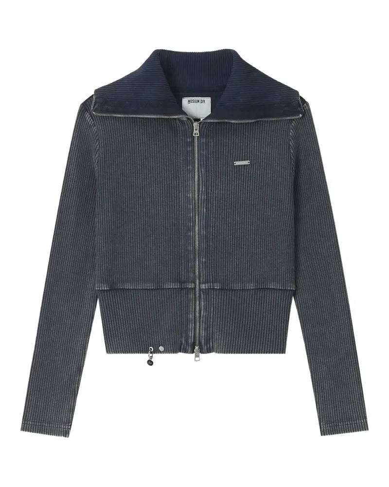 Musium Div. Reißverschluss-Sweatshirt aus Rippstrick - Blau Blau