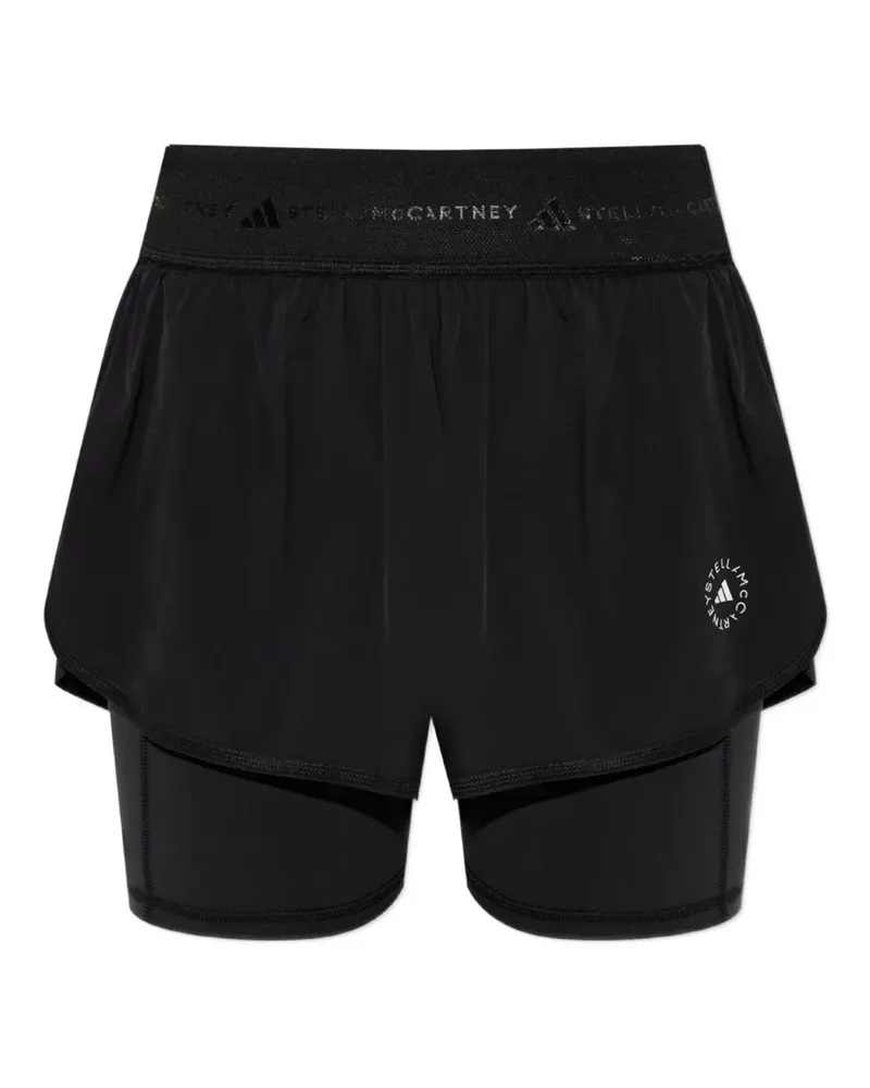 adidas 2-in-1 logo-print training shorts - Schwarz Schwarz