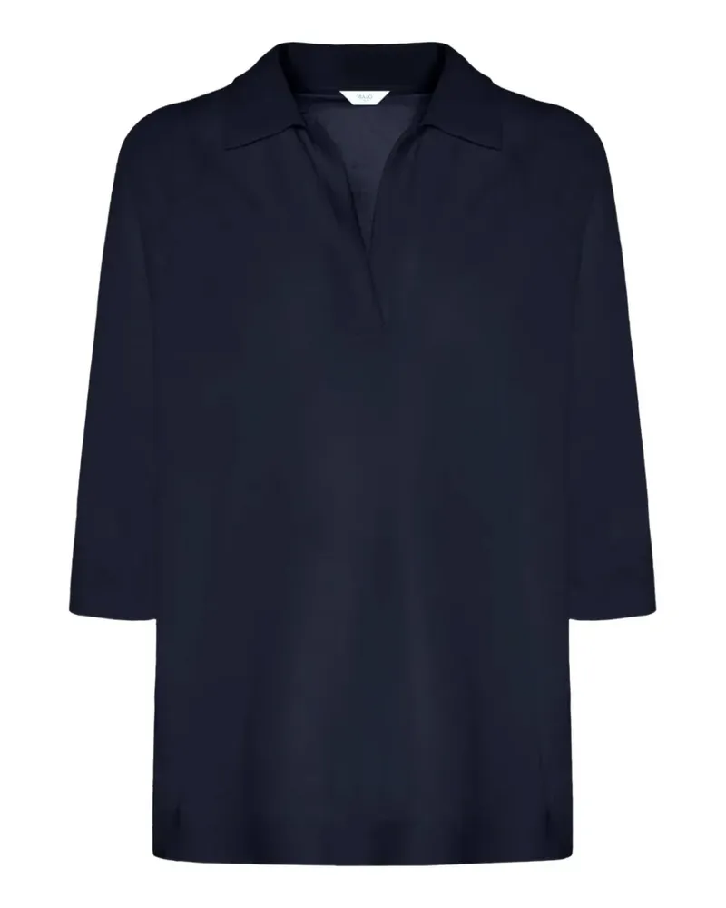 Malo Makò raglan-sleeve V-neck top - Blau Blau