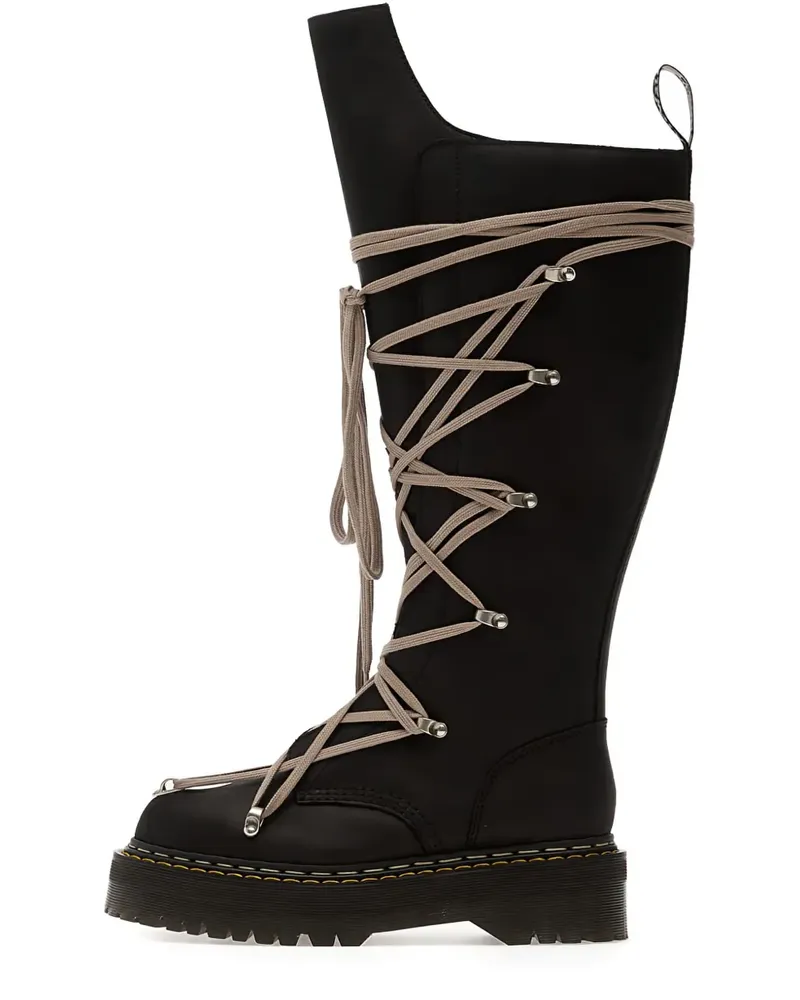 Rick Owens xDr. Martens 1B60 Pentalace leather boots - Schwarz Schwarz
