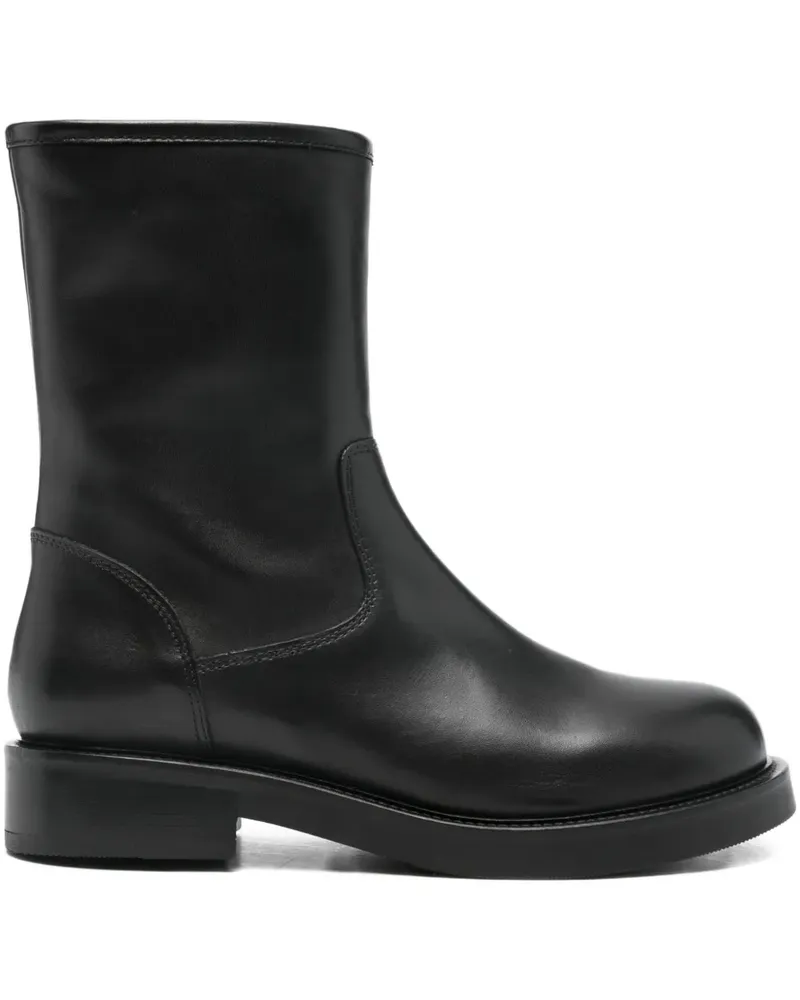 Julie Dee Knöchelhohe Lederstiefel - Schwarz Schwarz