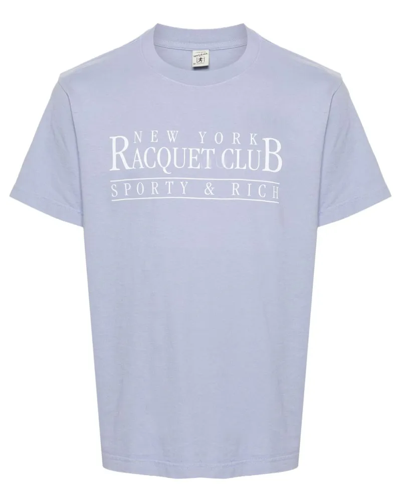 SPORTY & RICH NY Racquet Club T-Shirt - Blau Blau