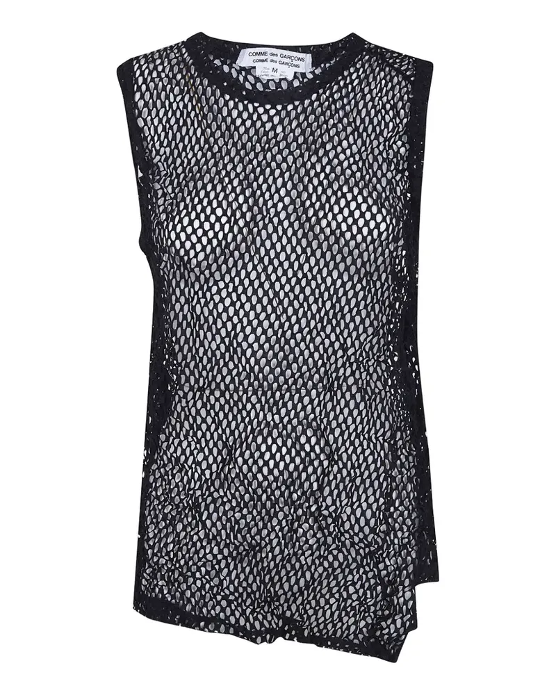 Comme des Garçons mesh asymmetric top - Schwarz Schwarz