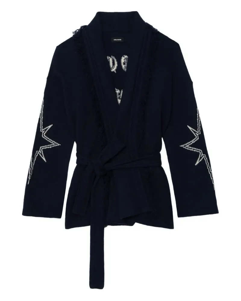 Zadig & Voltaire Alpa Strickmantel mit Fransen - Blau Blau