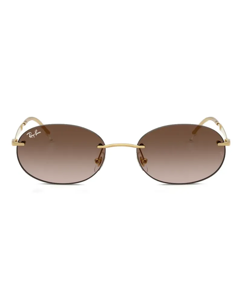 Ray Ban Sonnenbrille mit ovalem Gestell - Gold Gold