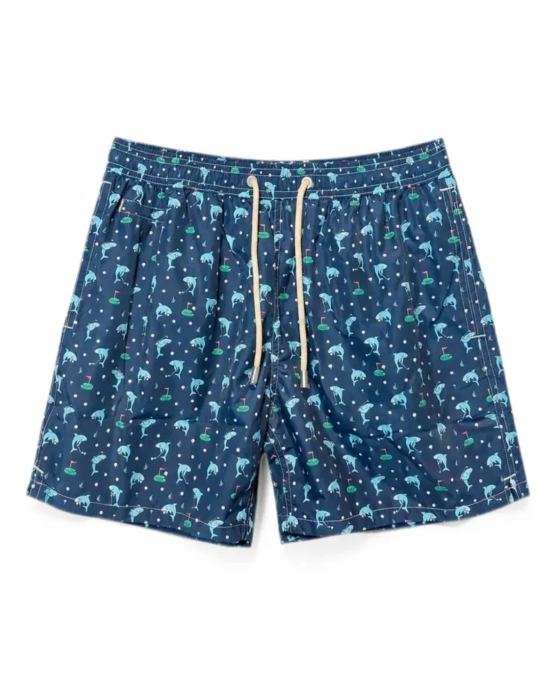 MC2 Saint Barth Badeshorts mit Hai-Print - Blau Blau