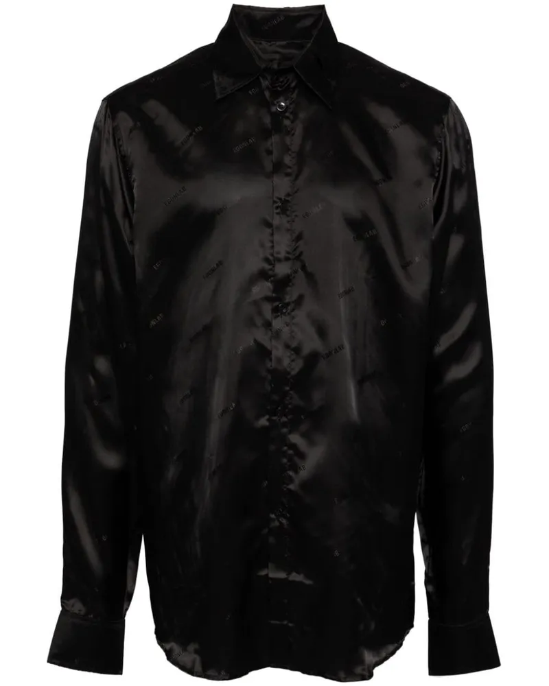 Egonlab Hemd mit Logo-Print - Schwarz Schwarz