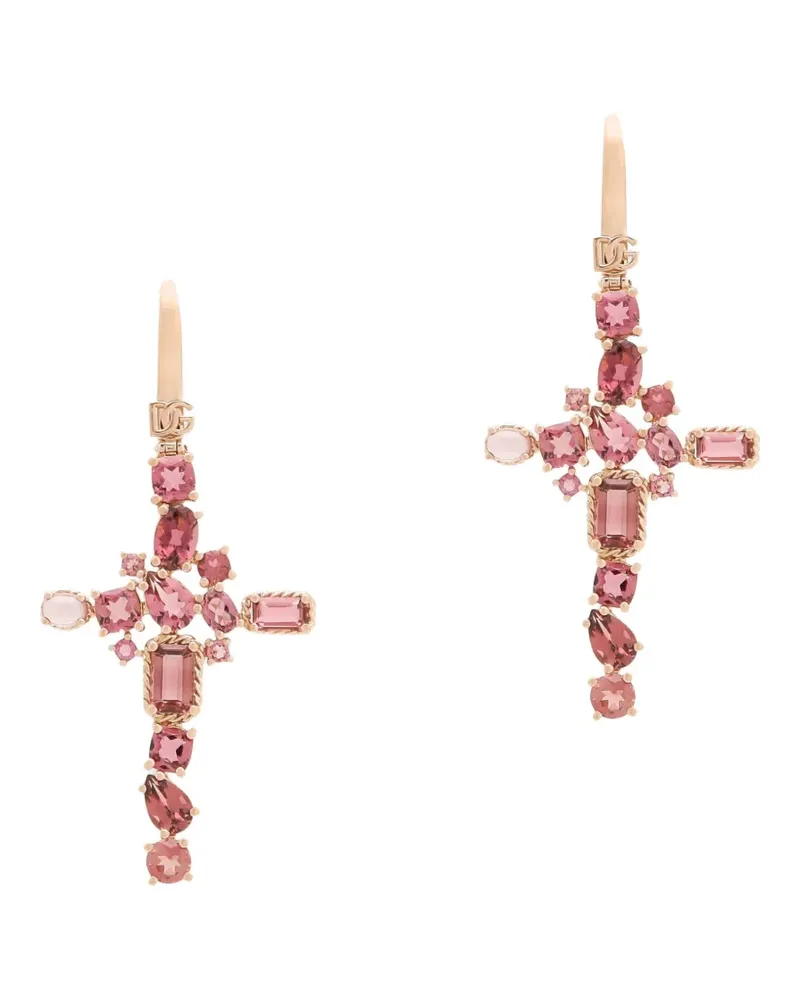 Dolce & Gabbana 18kt Rainbow Monochrome Rotgoldohrringe mit Turmalin Rot