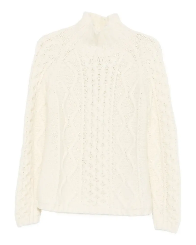 Filippa K Rollkragenpullover mit Zopfmuster - Weiß Weiß