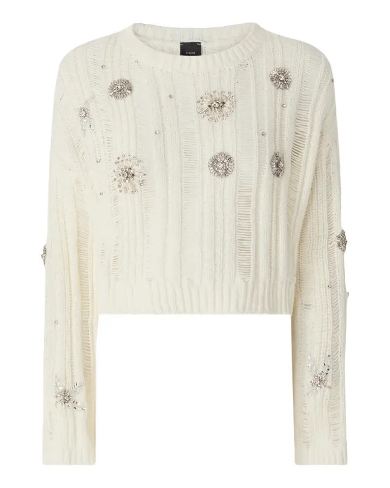 Pinko jewel details openwork sweater - Nude Nude