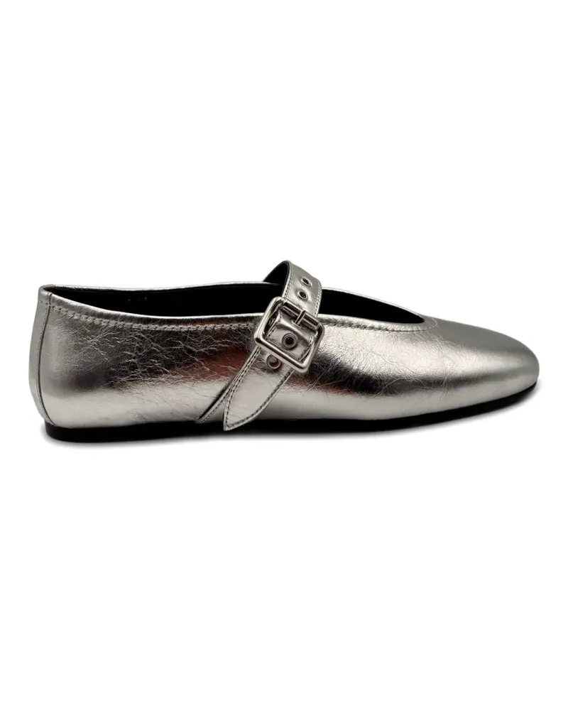 Guglielmo Rotta buckle strap ballet flats - Silber Silber
