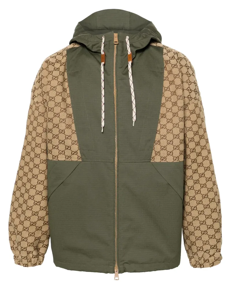 Gucci Kapuzenjacke aus GG Canvas - Grün Grün