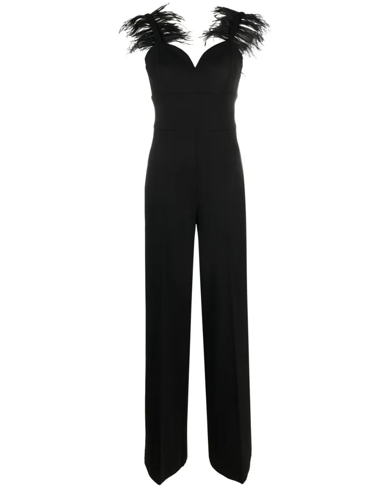 Twin-Set Taree Jumpsuit mit Federn - Schwarz Schwarz