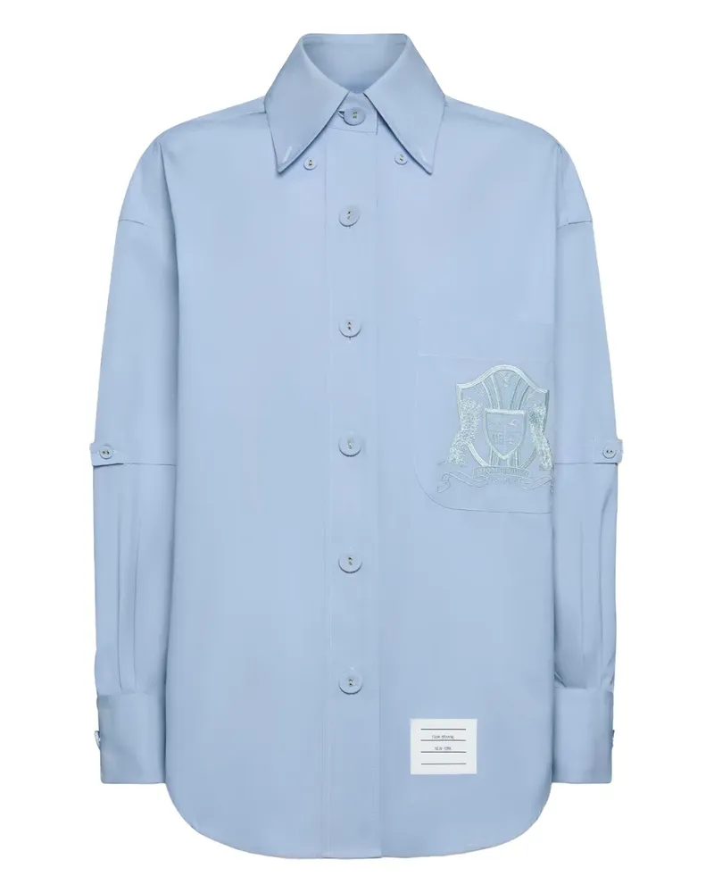 Thom Browne Hemd mit Wappenstickerei - Blau Blau