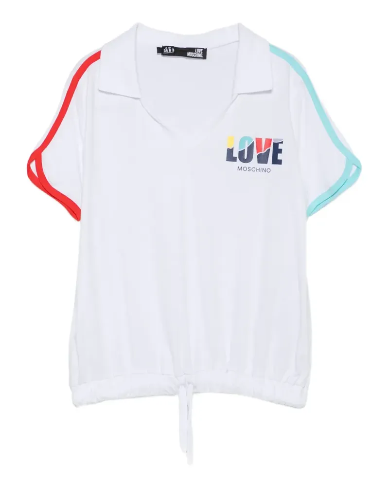 Moschino logo-print drawstring-hem polo shirt - Weiß Weiß