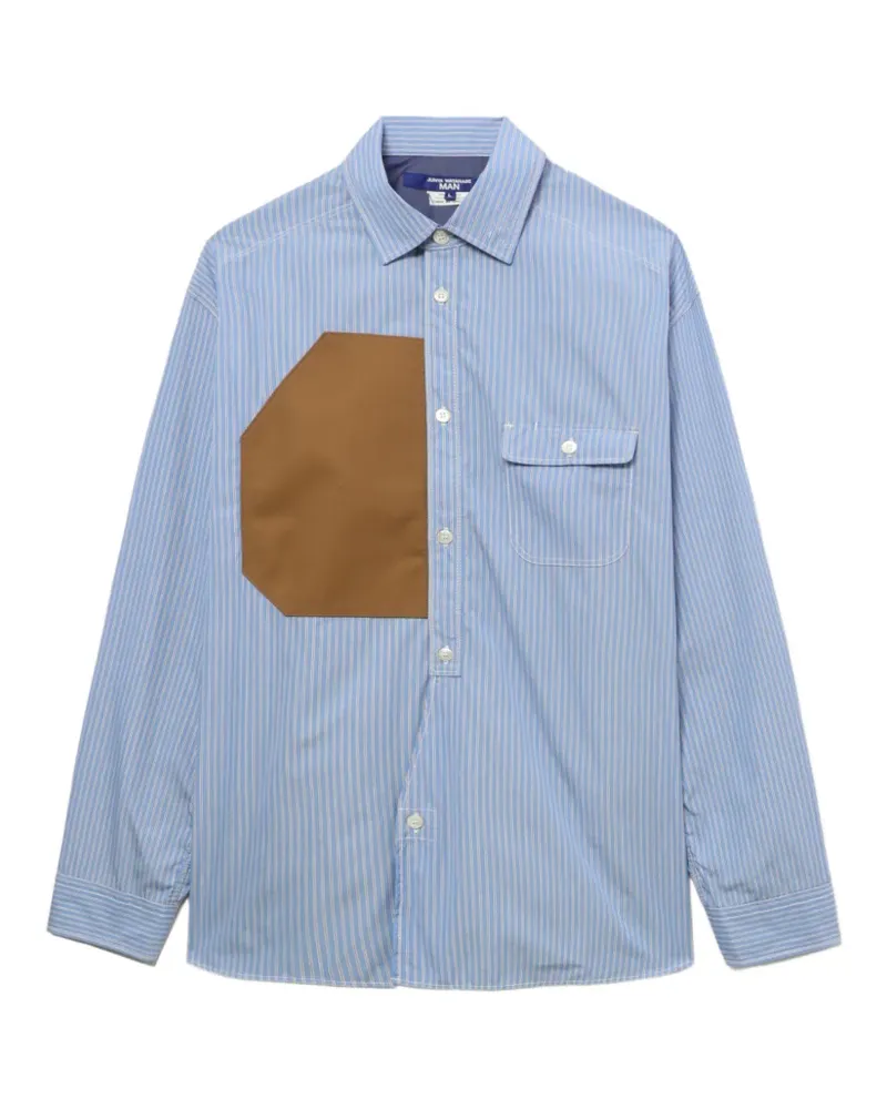 Junya Watanabe Gestreiftes Hemd mit Patch - Blau Blau