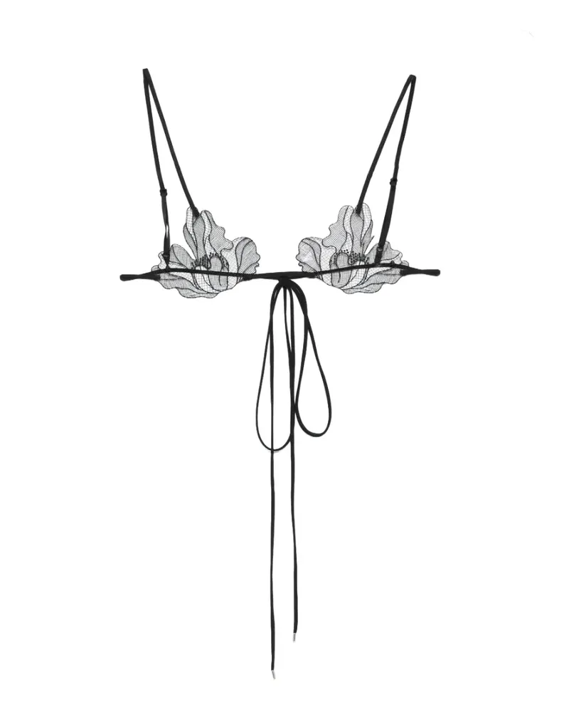 Patrizia Pepe floral-lace bra - Schwarz Schwarz