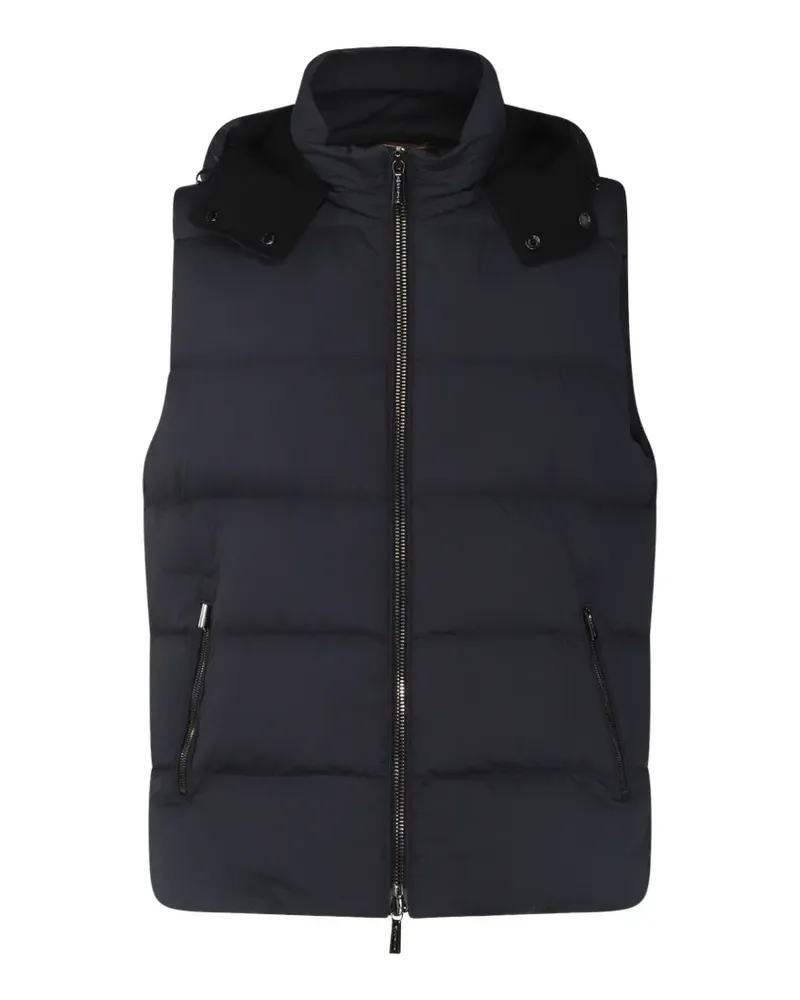 MOORER quilted hooded gilet - Blau Blau