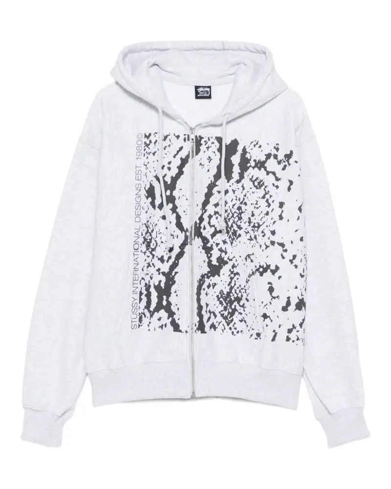 Stüssy Kapuzenjacke in Schlangenhautoptik - Grau Grau