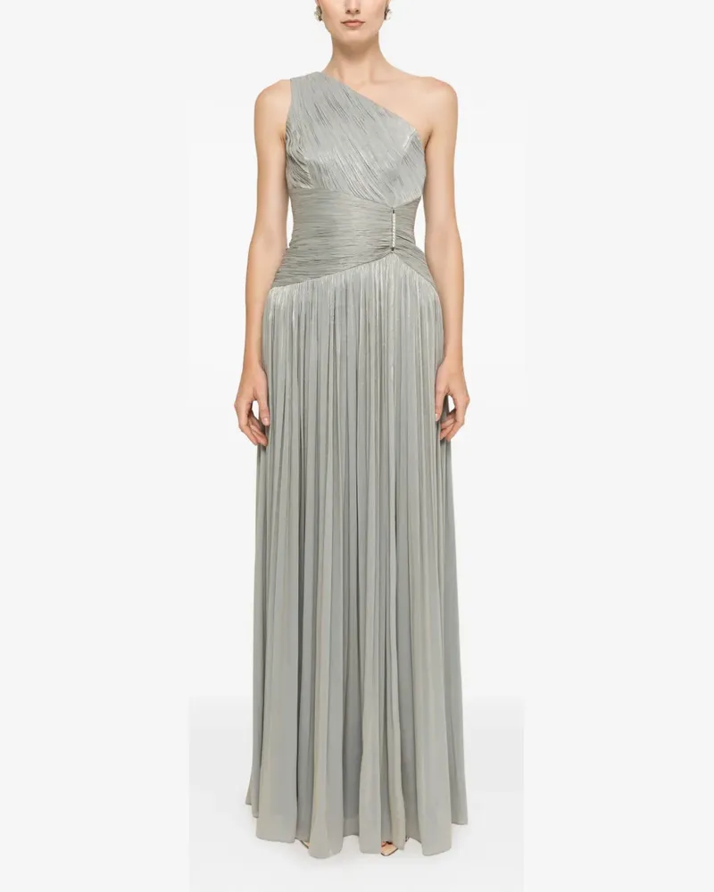 NISSA one-shoulder plissé-effect maxi dress - Grün Grün