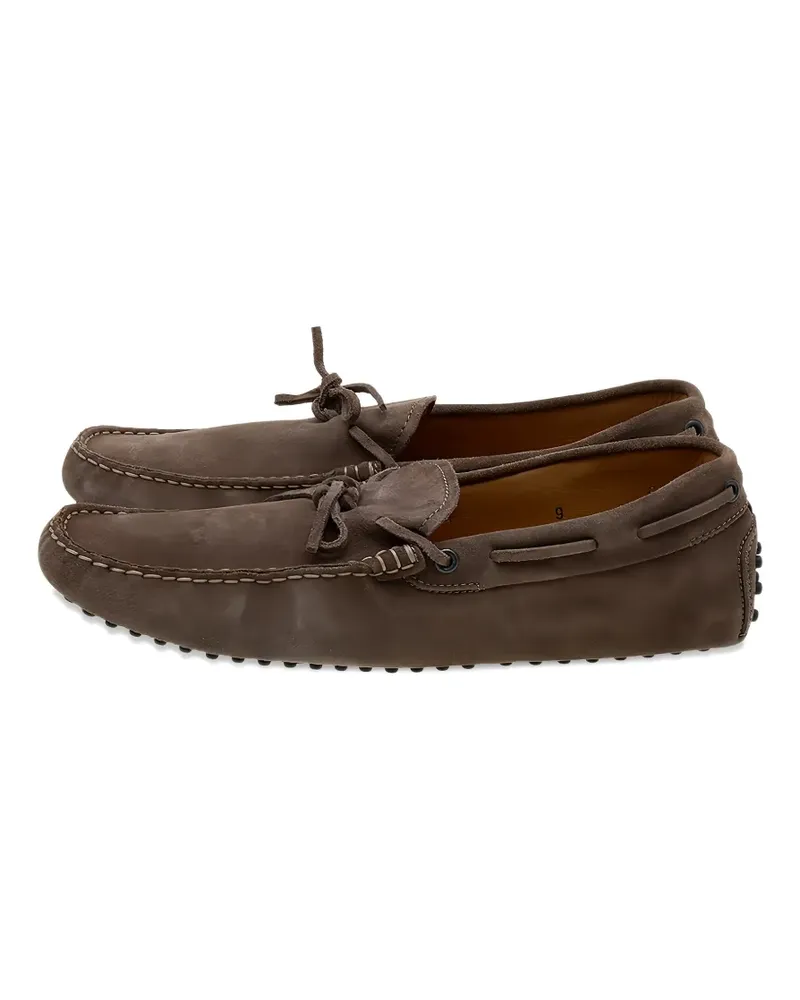 TOD'S suede bow loafers - Braun Braun