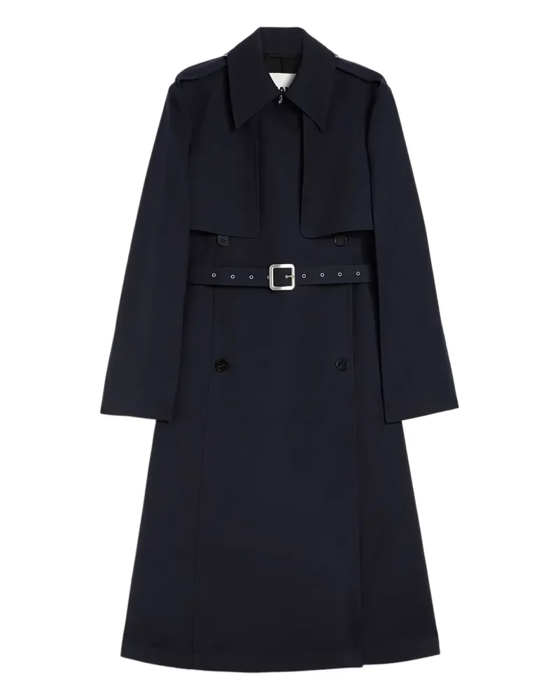 Jil Sander Doppelreihiger Mantel mit Gürtel - Blau Blau