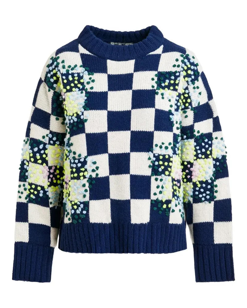 Essentiel Bestickter Inter Pullover - Blau Blau