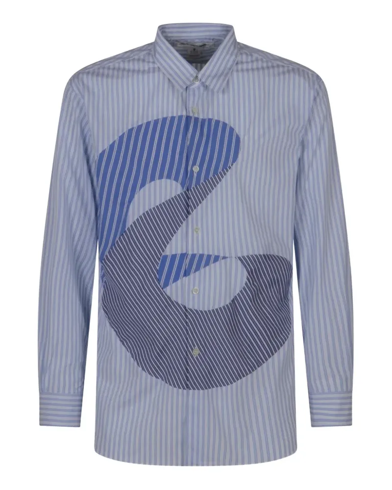 Comme des Garçons patchwork striped shirt - Blau Blau