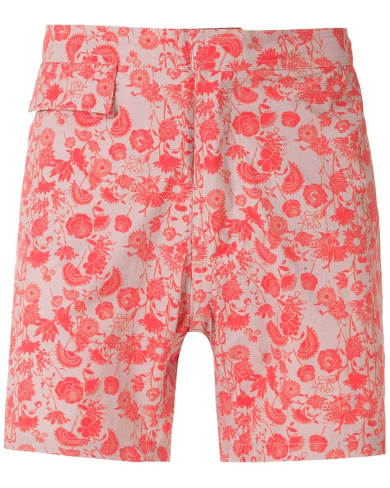 Amir Slama Badeshorts mit Blumenmuster - Rot Rot