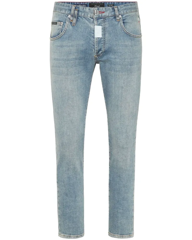 Philipp Plein Jeans mit Logo-Schild - Blau Blau
