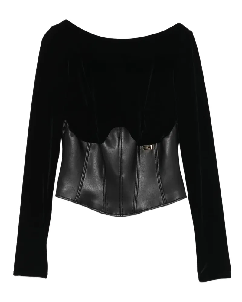Elisabetta Franchi Corsage aus Samt - Schwarz Schwarz