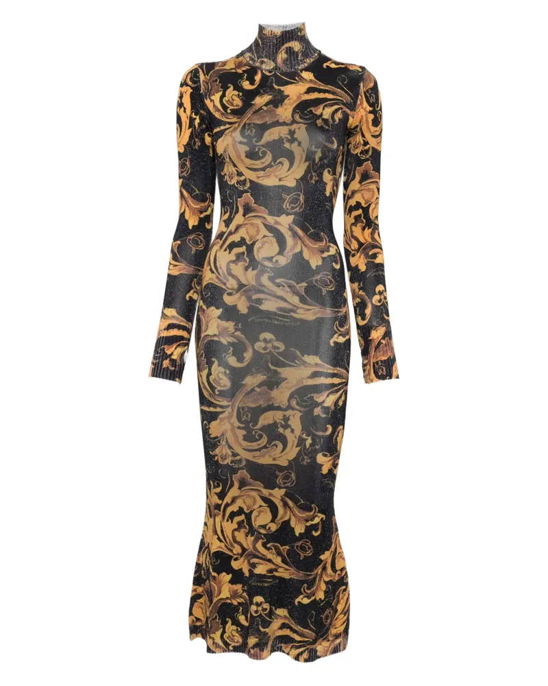 Versace Jeans Kleid mit Barocco-Print - Schwarz Schwarz