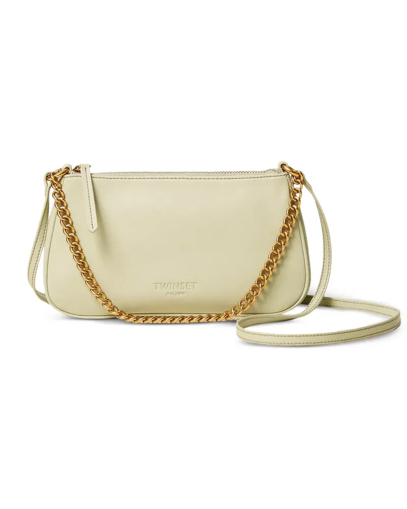 Twin-Set Schultertasche aus Leder - Grün Grün