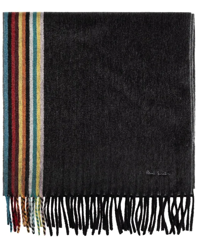 Paul Smith Kaschmirschal mit Signature-Streifen - Schwarz Schwarz