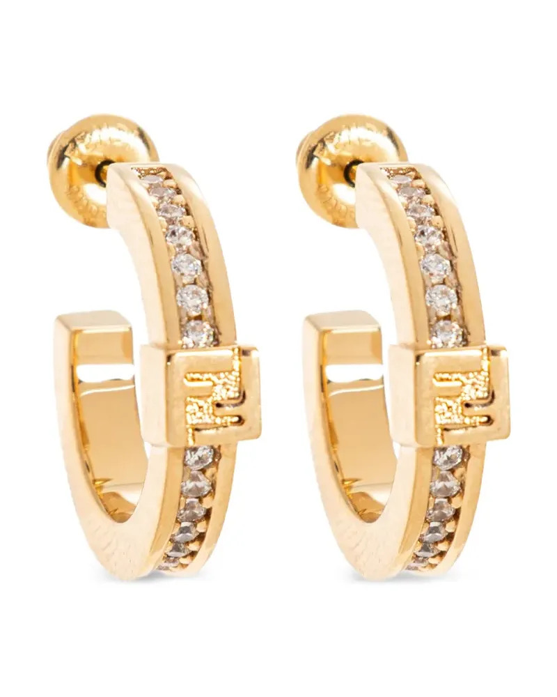 Fendi ff crystal hoop earrings - Gold Gold