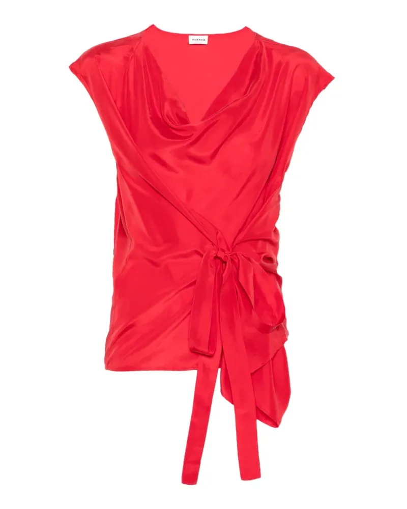 P.A.R.O.S.H. P.A.R.O H. Saxon Bluse mit Bindegürtel - Rot Rot
