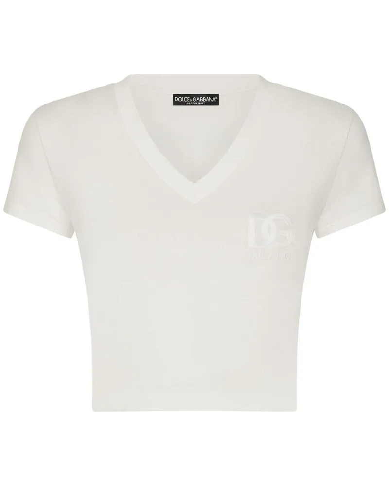 Dolce & Gabbana Minirock mit Logo-Stickerei - Weiß Weiß