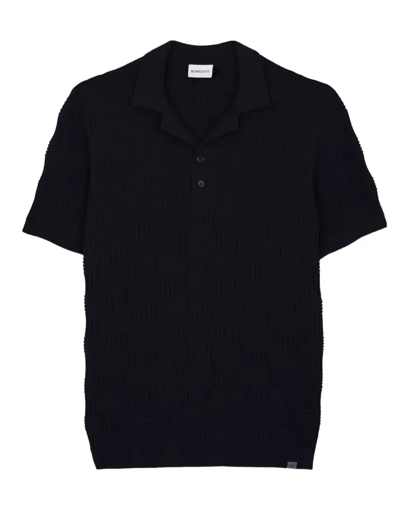 Nowadays basket-weave polo shirt - Blau Blau