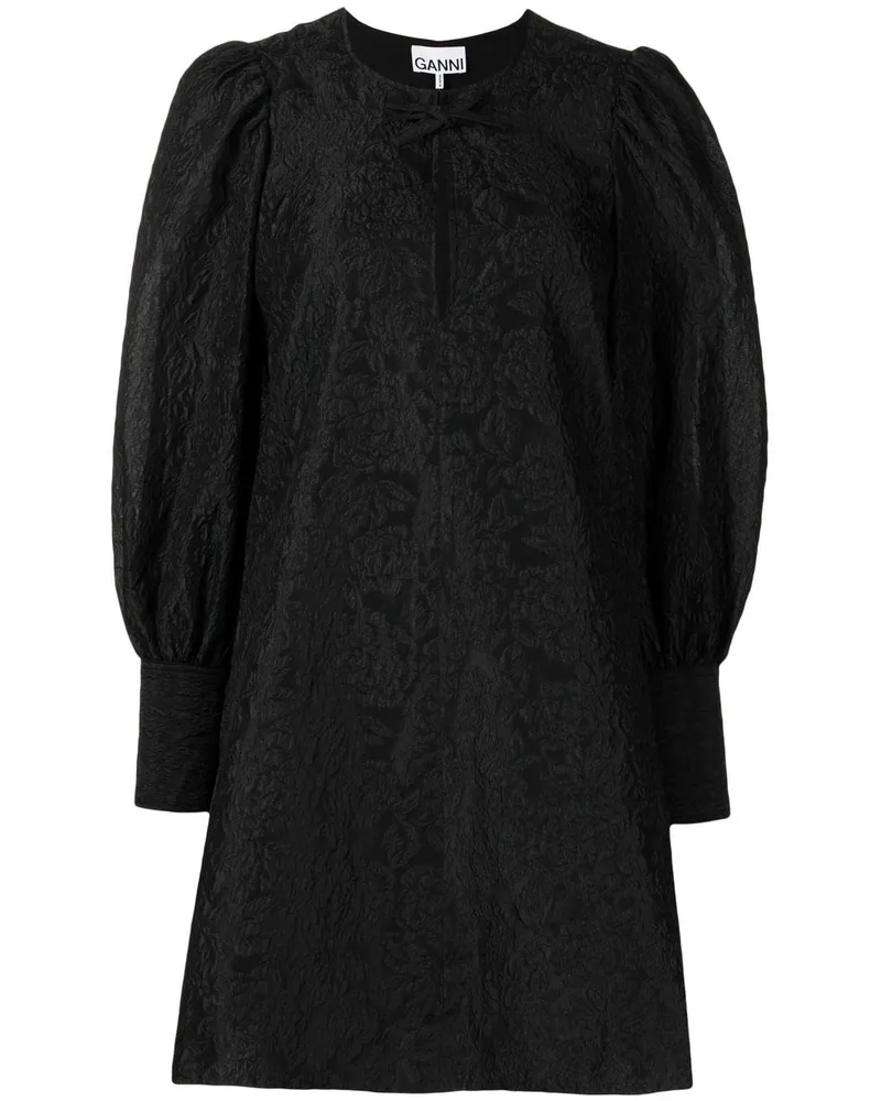 Ganni Organza-Kleid - Schwarz Schwarz