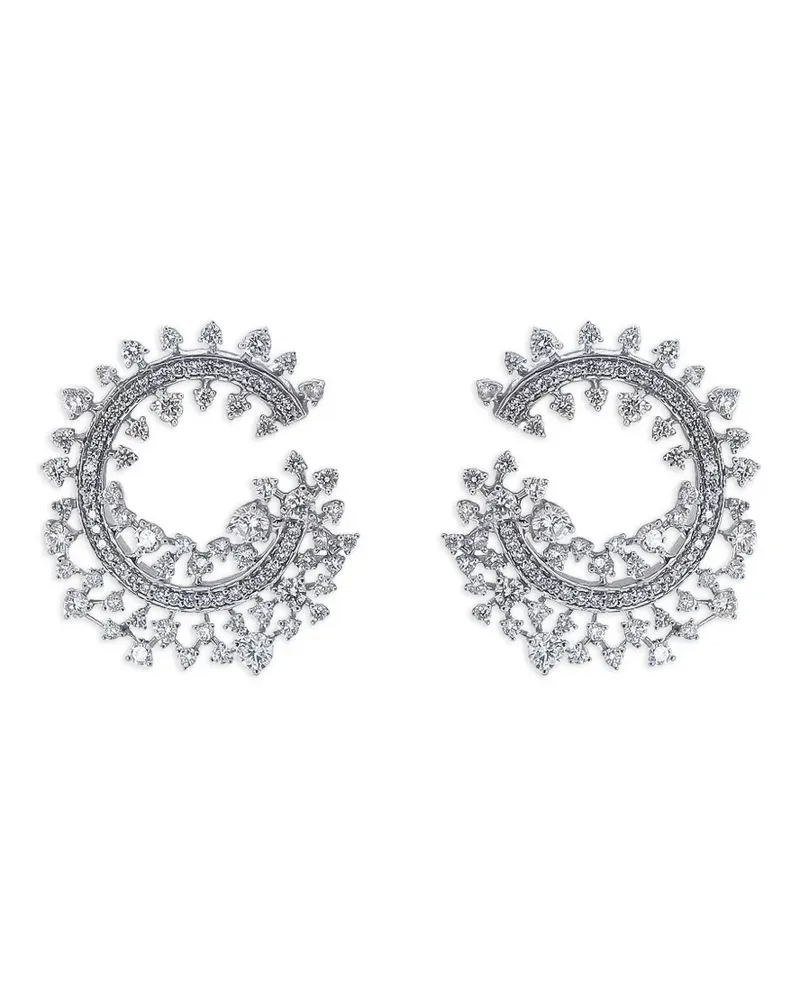 Ananya Edge diamond hoop earrings - Silber Silber