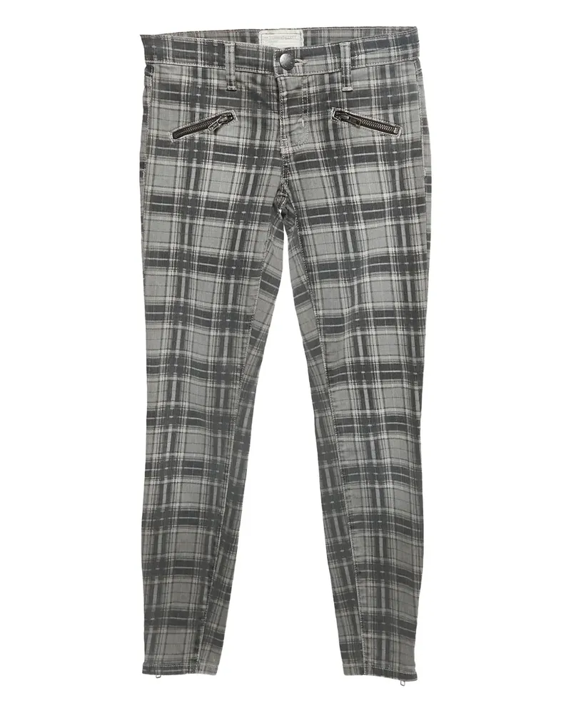 Current/Elliot Karierte Soho Stiletto-Hose - Grau Grau