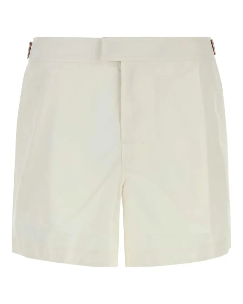 Ermenegildo Zegna buckled-waist swimming shorts - Weiß Weiß